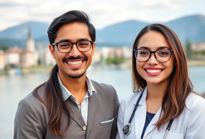 Internationale Patienten vor Zürcher Stadtkulisse – englischsprachige Kieferorthopädie